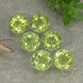 2.61 ctw Green Peridot Stones, Natural Peridot in Round Facet Shape for Sale