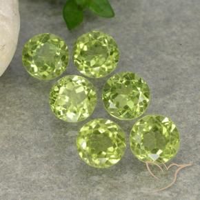 2.61 ctw Green Peridot Stones, Natural Peridot in Round Facet Shape for Sale