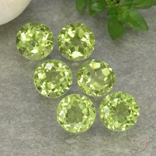 2.61 ctw Green Peridot Stones, Natural Peridot in Round Facet Shape for Sale
