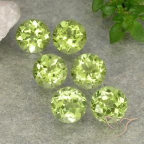 2.42 ctw Green Peridot Stones, Natural Peridot in Round Facet Shape for Sale
