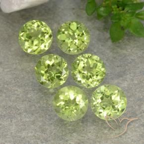 2.34 ctw Green Peridot Stones, Natural Peridot in Round Facet Shape for Sale