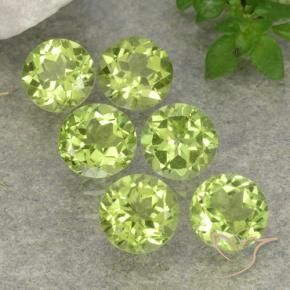 2.44 ctw Green Peridot Stones, Natural Peridot in Round Facet Shape for Sale
