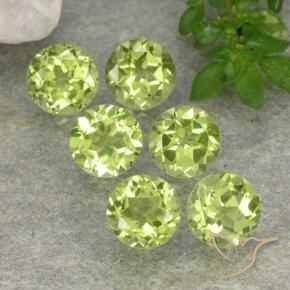 2.57 ctw Green Peridot Stones, Natural Peridot in Round Facet Shape for Sale
