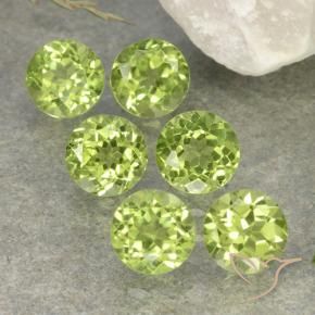2.74 ctw Green Peridot Stones, Natural Peridot in Round Facet Shape for Sale