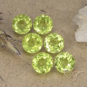 2.52 ctw Green Peridot Stones, Natural Peridot in Round Facet Shape for Sale