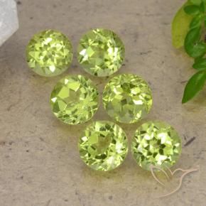 2.59 ctw Green Peridot Stones, Natural Peridot in Round Facet Shape for Sale