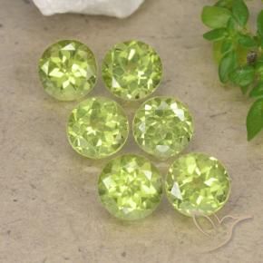 2.52 ctw Green Peridot Stones, Natural Peridot in Round Facet Shape for Sale