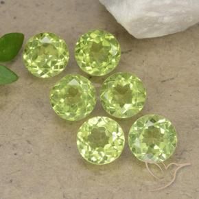 2.51 ctw Green Peridot Stones, Natural Peridot in Round Facet Shape for Sale