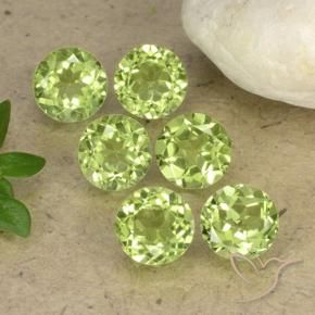 2.61 ctw Green Peridot Stones, Natural Peridot in Round Facet Shape for Sale