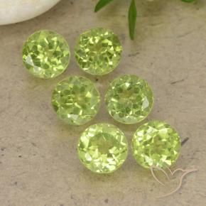 2.64 ctw Green Peridot Stones, Natural Peridot in Round Facet Shape for Sale