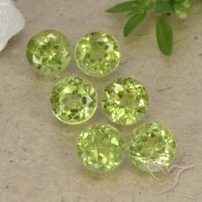 2.57 ctw Green Peridot Stones, Natural Peridot in Round Facet Shape for Sale