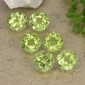 2.66 ctw Green Peridot Stones, Natural Peridot in Round Facet Shape for Sale
