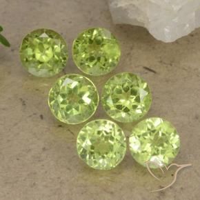 2.58 ctw Green Peridot Stones, Natural Peridot in Round Facet Shape for Sale