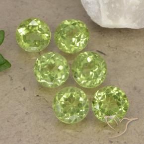 2.81 ctw Green Peridot Stones, Natural Peridot in Round Facet Shape for Sale