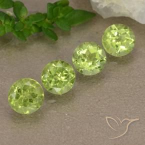 1.75 ctw Green Peridot Stones, Natural Peridot in Round Facet Shape for Sale