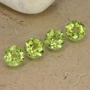 3.24 ctw Green Peridot Stones, Natural Peridot in Round Facet Shape for Sale