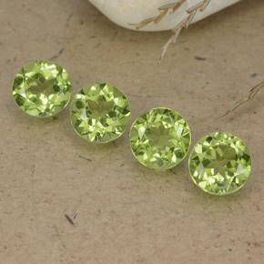 Light Green Peridot Gem - 0.8ct Round Facet (ID: 490433)