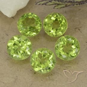 4.51 ctw Green Peridot Stones, Natural Peridot in Round Facet Shape for Sale