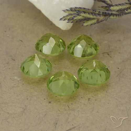 Peridot Gemstones in 5.7 mm Size for Sale, Peridot Stones in Light Lively Green Color