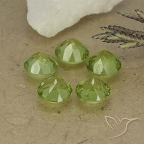 Peridot Gemstones in 6 mm (calibrated) Size for Sale, Peridot Stones in Light Lively Green Color