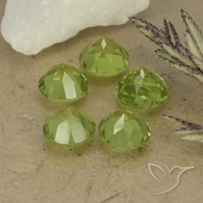 Peridot Gemstones in 6 mm (calibrated) Size for Sale, Peridot Stones in Light Lively Green Color