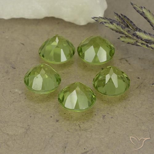 Peridot Gemstones in 5.7 mm Size for Sale, Peridot Stones in Light Lively Green Color