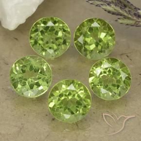 4.85 ctw Green Peridot Stones, Natural Peridot in Round Facet Shape for Sale