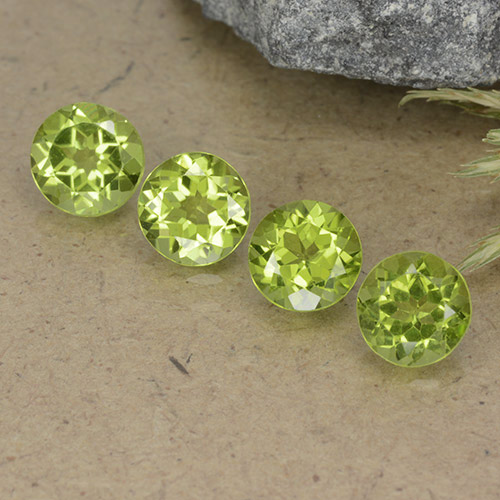 Medium Green Peridot Gem - 0.8ct Round Facet (ID: 490548)