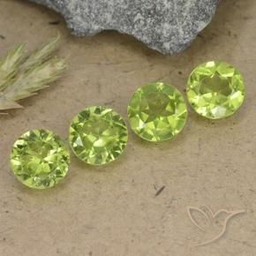 2.91 ctw Green Peridot Stones, Natural Peridot in Round Facet Shape for Sale