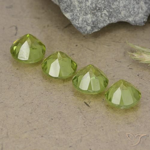 Peridot Gemstones in 6 mm (calibrated) Size for Sale, Peridot Stones in Light Lively Green Color