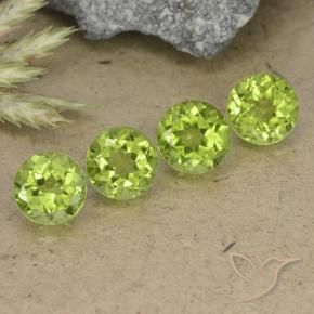 3.53 ctw Green Peridot Stones, Natural Peridot in Round Facet Shape for Sale