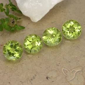 3.32 ctw Green Peridot Stones, Natural Peridot in Round Facet Shape for Sale