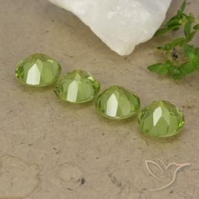 Peridot Gemstones in 6 mm (calibrated) Size for Sale, Peridot Stones in Lively Yellowish Green Color