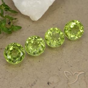 3.90 ctw Green Peridot Stones, Natural Peridot in Round Facet Shape for Sale