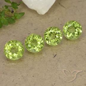 3.25 ctw Green Peridot Stones, Natural Peridot in Round Facet Shape for Sale