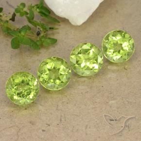 3.58 ctw Green Peridot Stones, Natural Peridot in Round Facet Shape for Sale