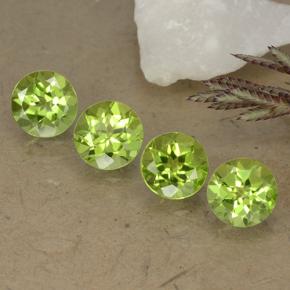 Medium Green Peridot Gem - 0.8ct Round Facet (ID: 490775)