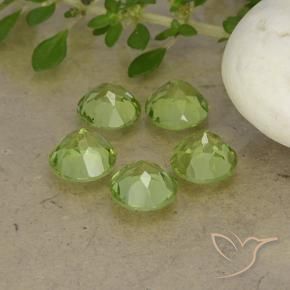 Peridot Gemstones in 5.7 mm Size for Sale, Peridot Stones in Light Green Color
