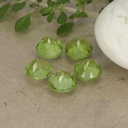 Peridot Gemstones in 5.7 mm Size for Sale, Peridot Stones in Light Lively Green Color