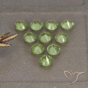 Peridot Gemstones in 3.8 mm Size for Sale, Peridot Stones in Yellowish Green Color