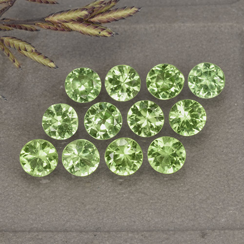 Medium Green Хризолит Камень - 0.2ct Бриллиантовая Огранка (ID: 491035)