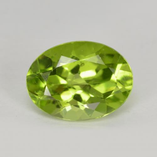 Medium Green Хризолит Камень - 1.4ct Фасетный Овал (ID: 492469)