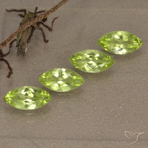 1.51 ctw Green Peridot Stones, Natural Peridot in Marquise Facet Shape for Sale