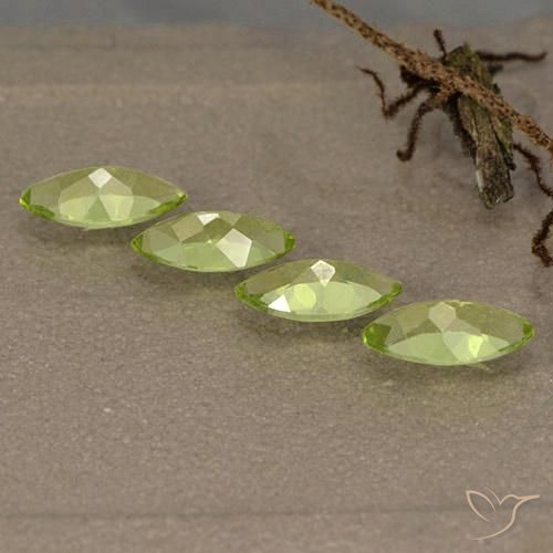 Peridot Gemstones in 7 x 3.5 mm Size for Sale, Peridot Stones in Light Lively Green Color