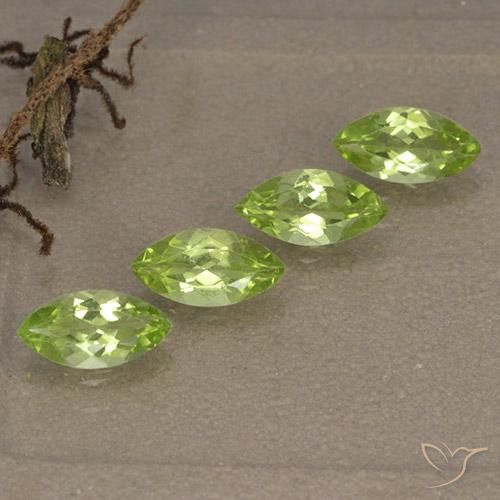 1.57 ctw Green Peridot Stones, Natural Peridot in Marquise Facet Shape for Sale