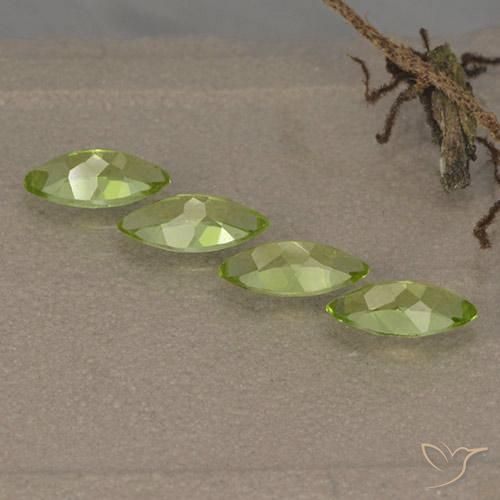 Peridot Gemstones in 7 x 3.5 mm Size for Sale, Peridot Stones in Light Lively Green Color