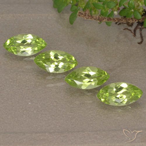 1.63 ct Marquise Cut Peridot, 7 x 3.6 mm From China, Photo A