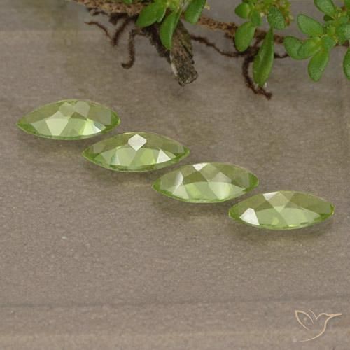 Peridot Gemstones in 6.9 x 3.5 mm Size for Sale, Peridot Stones in Light Green Color