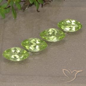 1.72 ctw Green Peridot Stones, Natural Peridot in Marquise Facet Shape for Sale