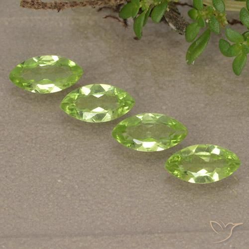 1.42ctw Natural Light Lively Green Peridot, Marquise, VVS-VS
